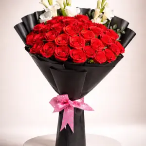 Red Rose & Gladiolus Dome - Large Size